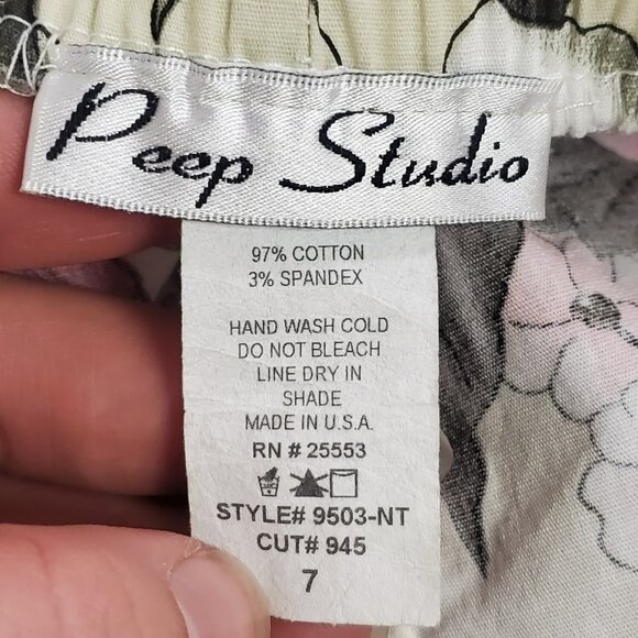 Vintage Peep Studio Womens Strapless Floral Mini Dress Size 7 Romantic Bias Y2K - Picture 4 of 11
